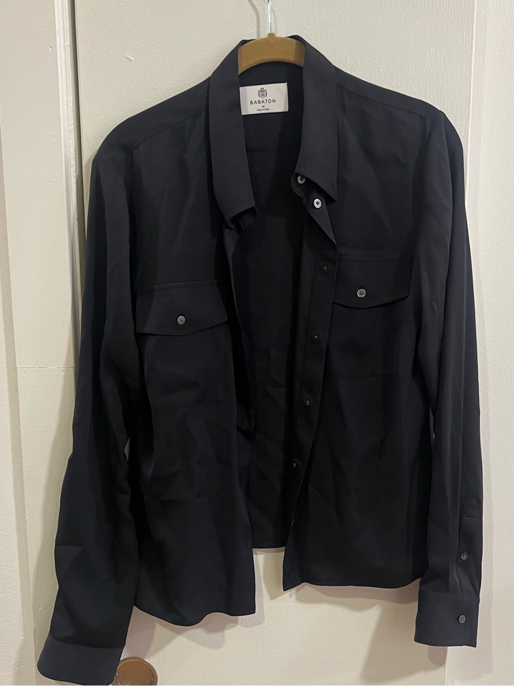 Babaton Black Button Down Shirt